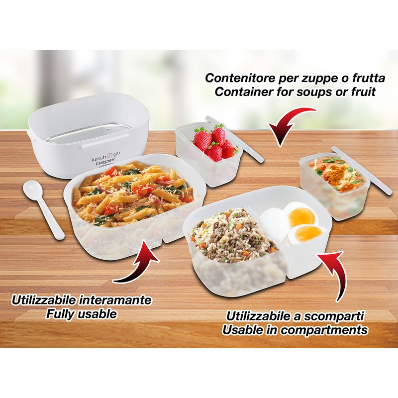Beper Lunch & Go - Wärmende Lunchbox, tragbarer elektrischer Speisenwärmer,