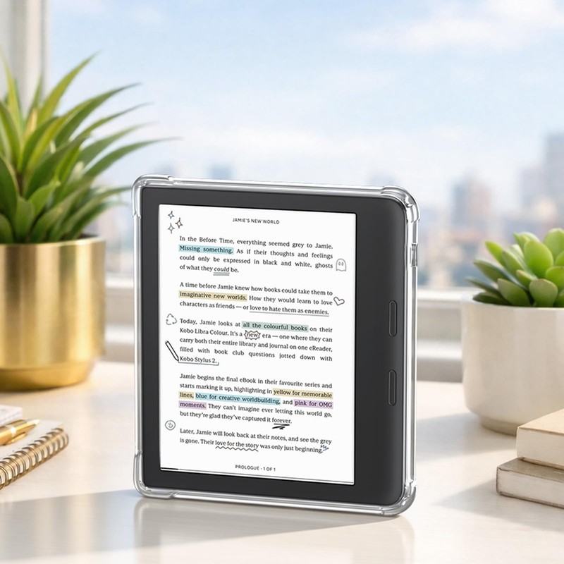 Case for Kobo Libra Colour eReader 7", Crystal Clear Cover