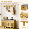 Coat Rack Shoe Bench Set, Bamboo Shoe Storage Bench with