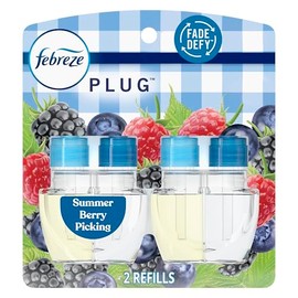 Febreze Plug In Air Freshener, Odor-Fighting Scented Oil Refill, Summer Berry Picking, 2 Refill