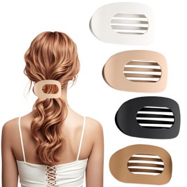 Yamobi Pack of 4 Large Hair Clips, Non-Slip Hair Clips, Women, Stylish Hair Clip for Thick Hair, Ideal for Everyday and Special Occasions (10 cm x 6 cm, Black)