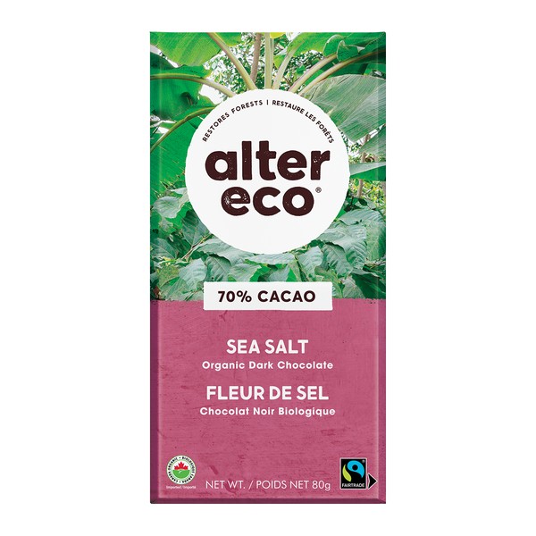 Alter Eco Organic Dark Chocolate Sea Salt 80g