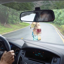 Heveer Auto-Lufterfrischer Parfmflasche 10 Stck 8ml Nachfllbar Auto Parfm Duft Diffusor Glas Flasche Aromatherapie ?therisches ?l Diffusor fr Auto Zuhause Bro Parfm Decor Zylindrisch