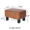 Asense Footrest Ottoman Modern Small Rectangular Faux Leather Footstools for