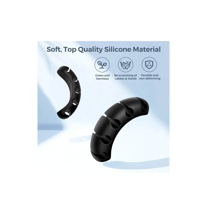 Cable Organizer Clips 2-Pack (5-Slot & 3-Slot) – Silicone Desk