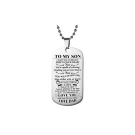 SBI Jewelry Stainless Steel Dog Tag Silver Necklace for Women Son Dad Military Army Pendant for Birthday Christmas Silver