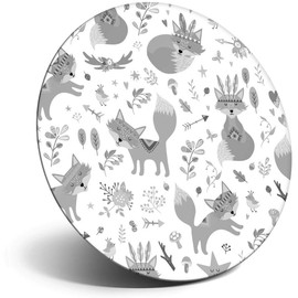 Destination Vinyl ltd Magnet for Refrigerator, Fridge BW - Cute Tribal Fox Wild Animal for Office, Cabinet and Whiteboard, Magnetic Stickers, 38174