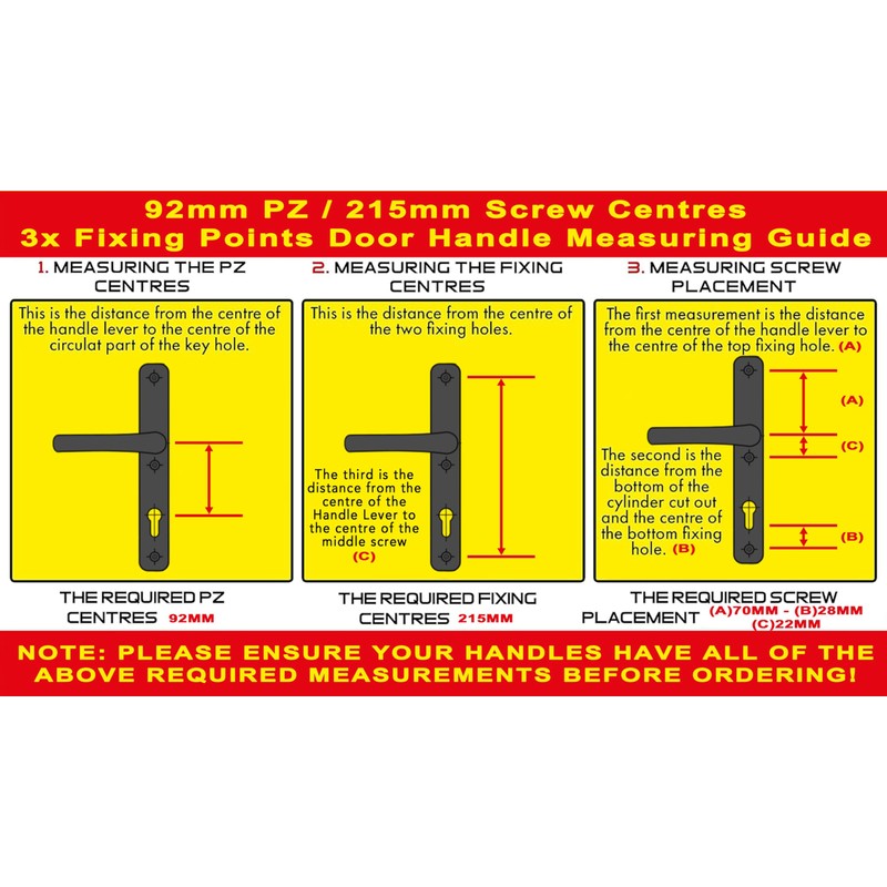 TSS White UPVC Door Handle Pair Set, 92mm PZ (Centres),