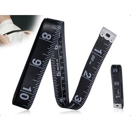 ZoeTekway Body Tape Measure, Universal Double-Sided Tailor Measuring Tape, Used for Households, Tailors, Craftsmen, Body Measurement, Clothing, Sewing (Black, 150 cm)