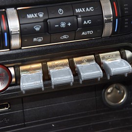 ZOXOQ Center Console Control Button Cover Compatible with Ford Mustang Accessories 2015-2023 Dashboard Switch Button Cap Switch Button Protective Cover Interior Dash Decor Trim (Silver)