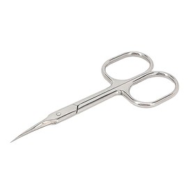Tijeras para Cortar Cutículas de Manicura, Curva Fina, Acero Inoxidable Plateado