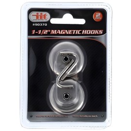 IIT 2pc 1-1/2" Magnetic Hooks Refrigerator Shop Organization 8 LBS Set 90370