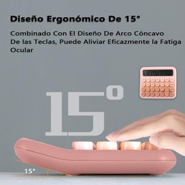 UWEHBD Calculadora Rosa, Calculadora Mecánica, Calculadoras de Escritorio de 12 dígitos, con Pantalla LCD Extra Grande y Botones, Apto para Oficina, Escuela y Uso Comercial