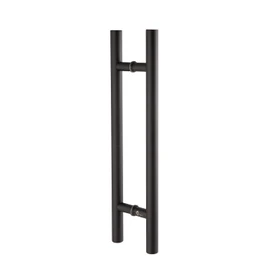 TOGU TG-6012 24 inches Solid Standoffs Heavy-Duty Commercial Grade-304 Stainless Steel Push Pull Door Handle/Barn Door Pull Handle/Glass Pulls, Matte Black Finish