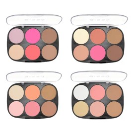 Kit De 4 Paletas De Maquillaje Bissú, Rubores E Iluminadores Rosa Claro