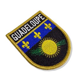 BE0426E-001 Guadeloupe Flag Embroidery Patch 2.68 x 3.15 in (C) Keychain)