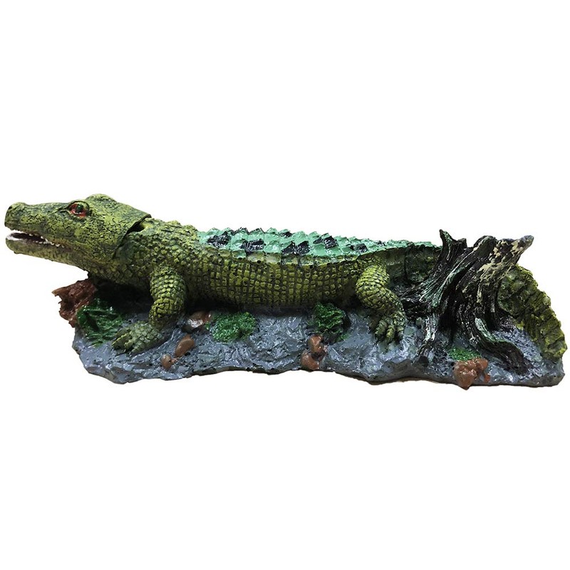 SLOCME Aquarium Alligator Air Bubbler Decorations - Aerating Action Crocodile