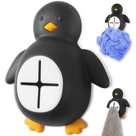 Funny Penguin Adhesive Kitchen Towel Hooks, Thank you appreciation Christmas Gifts for Women Men Friend Sister Coworker, Holder for Bathrooms Kitchens Garages RV, Penguin Cute Towel Hooks-LGJ02