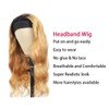 GzorOuzr 1B27 Body Wave Headband Human Hair Wigs Ombre Brazilian