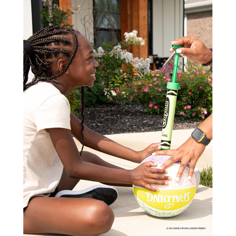 Spalding X Crayola 12" Single Action Green Pump