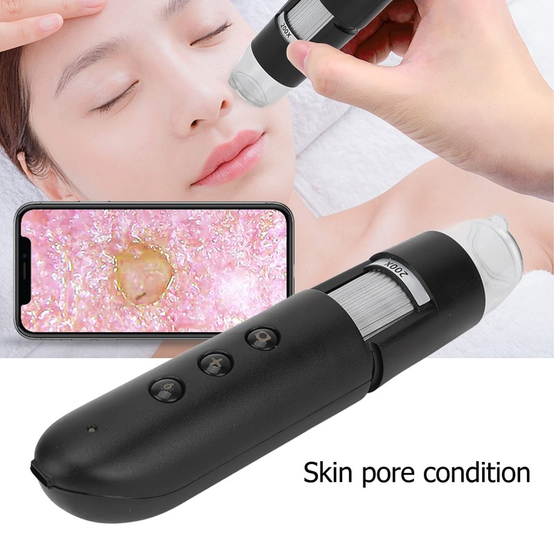 ZJchao Microscopio Digital Inalámbrico para Folículos Pilosos, Profesional de 200X