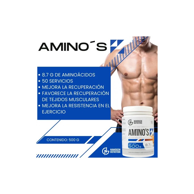Kit Bcaas Aminoácidos Nanogen Nutrition 500g Recuperador