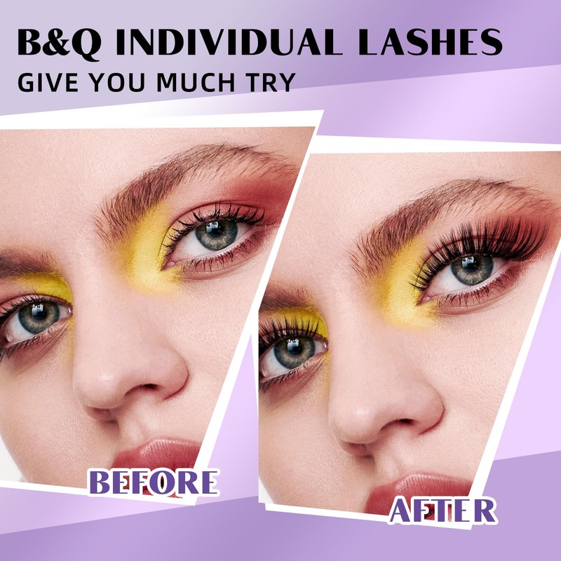 DIY Lash Extension Kit 280pcs Individual Lashes Cluster B&Q D