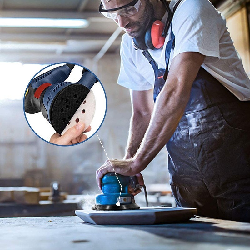 5 Inch 8 Hole Replacement Sander Pads,Hook and Loop Orbital