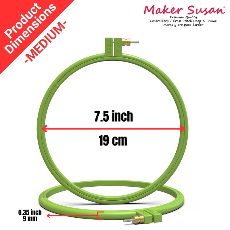 Maker Susan Plastic Embroidery Hoop, Hello Series Cross Stitch Hoops