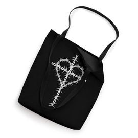 Barbed Wire Cross Heart Shape Tote Bag