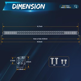 40 Inch Light Bar Single Row, 40" Screwless Slim LED Light Bar Spot Flood Offroad Driving Lights Roof Mounts for Truck Pickup SUV UTV Can-am Polairs RZR SxS