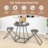 COSTWAY Bar Table and Stools Set of 3, Round Pub