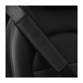 Osilly Car Seat Belt Pads, 2 Pack Fiber Leather Seatbelt Shoulder Strap Covers, More Comfort Driving & Protect Your Neck, Universal Safety Strap Cover for Auto SUV Truck Airplane Backpack (Black/Gray)