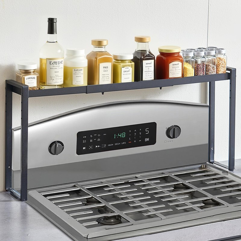 VEVOR Over the Stove Shelf, Adjustable 27-33Inch Spice Organizer, 4