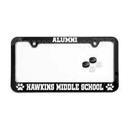 License Plate Frame, Hawkins Middle School Alumni, with Screw Caps, Tag Cover, Car Frame, Auto Accessories, Cool Decoration, for USA & Canada License Plate Frame