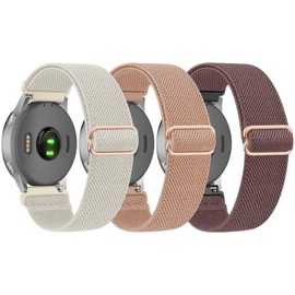 3 PACK Bands for Garmin Venu 3S / Venu 2S / Vivoactive 4S / Vivomove 3S / Forerunner 265s Watch Band, 18mm Quick Release Soft Stretchy Nylon Replacement Wristband Sport Strap for Garmin Forerunner 255S / 265S Bands Women Men