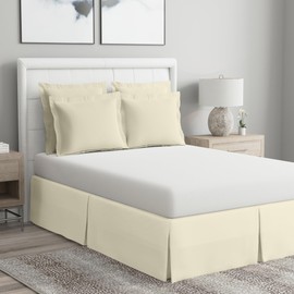 Bed Maker’s Never Lift Your Mattress Bed Skirt, Designed for Box Spring Beds, Split Corners, 14 Inch Drop Length, California King, Cream