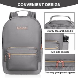 Goloni 15.6 Inch Laptop Backpack School bag for Women Girl Work Bag, Cute Womens Travel Backpack Purse, Waterproof Backpacks Nurse Stylish Travel Bags Casual Daypacks for College, Business