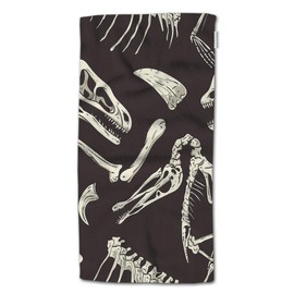 HGOD DESIGNS Hand Towel Dinosaur,Monochrome Dinosaurs Fossil Pattern Hand Towel Best for Bathroom Kitchen Bath and Hand Towels 30" Lx15 W