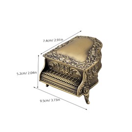 BESPORTBLE Vintage Rose Piano Jewelry Box Elegant Metal Jewelry Display Organizer for Rings Earrings Creative Home for Women