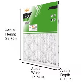 HDX HDX1P5-011824 1-Pack Standard Pleated Air Filter 18x24x1, Air Filters Replacement FPR 5 MERV 8