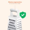 Wintem Stainless Steel 4 Sided Cheese Grater with Handy Dosing