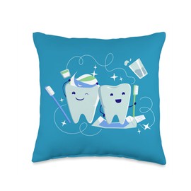 Healthy Teeth Brushing Throw Pillow