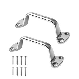 HZSIFU 6" Boat Grab Handle Solid 316 Stainless Steel Hardware, Heavy Duty Grab Bar Handrail with W/Screws, 150mm Marine Door Grab Bar Pull for Ship Kayak Yacht