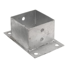GRUNDLINE - Screw-on sleeve 90 x 90 - ground sleeves for wooden posts - screw on post holder - ground sleeve with anchor plate - anchor - post shoe hot-dip galvanised - support base - wood connector