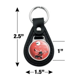 GRAPHICS & MORE Black Leather Skydiver Skydiving Out of Plane Keychain
