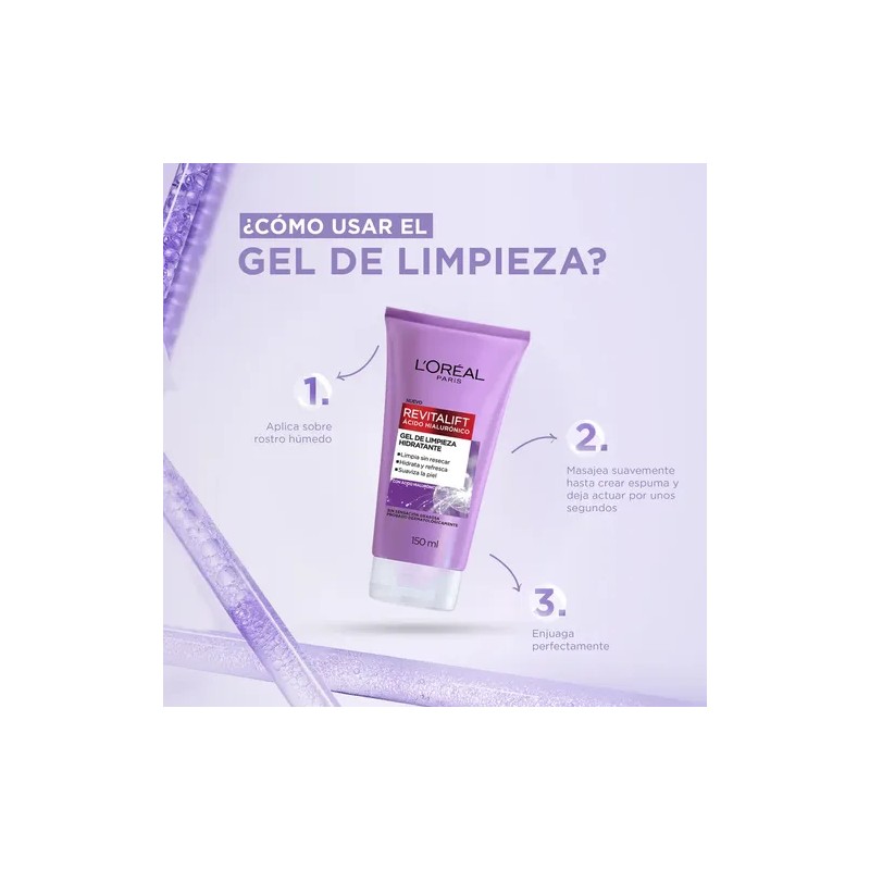 Gel Limpiador Loréal Paris Facial Ácido Hialurónico 150Ml