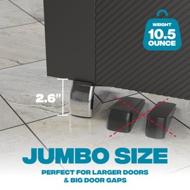 Strongest Home 1-Pack XL Heavy Duty Door Stoppers for Bottom of Door - Durable Door Stop Wedge with Superior Grip, X-Large Rubber Door Stopper Wedge for Large Gaps & Any Surface, 5-Inch Long, Chrome