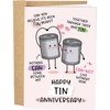 Naixiwen Funny 10 Years Anniversary Card, Cute Tin Pun 10th