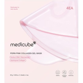medicube Máscara de gel de gelatina de colágeno rosa PDRN de Salmon DNA PDRN para piel brillante, elasticidad, reafirmante e hidratante